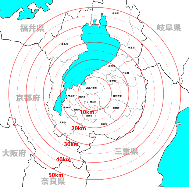 レンタル地域の距離マップ